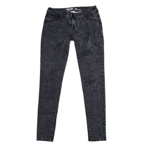 Mossimo Supply Co. Acid Wash Black Skinny Moto Jeans Womens Size 5
